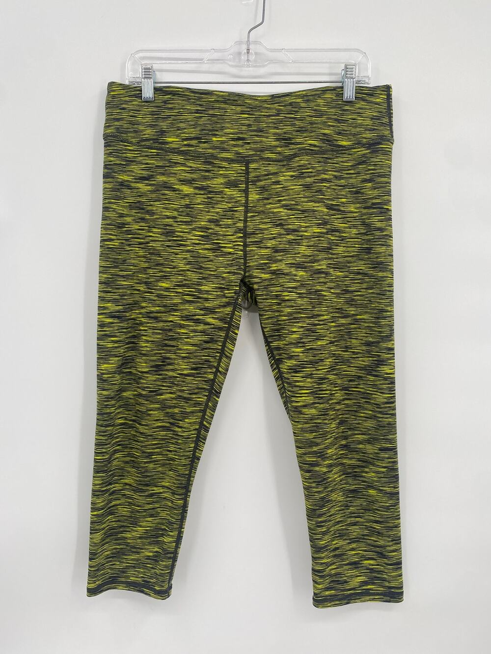 Fabletics Salar Space Dye Heathered Yellow Black Printed Crop Leggings XL